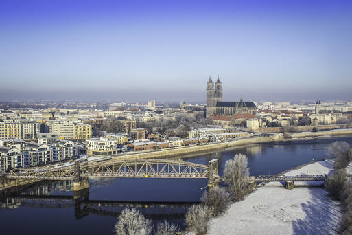 Luftbild Magdeburg Winter www.magdeburger-platte.de