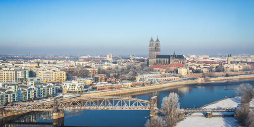 Luftbild Magdeburg Winter www.magdeburger-platte.de