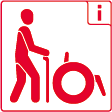 Barrierefreie_Piktogramme_teilweise barrierefrei für Gehbehinderung