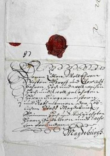 Bild vergrößern: Schreiben Otto von Guerickes des Jngeren an den Rat der Stadt Magdeburg von 1681