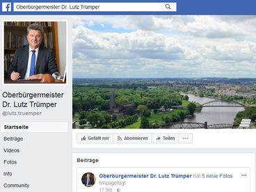 Facebook-Fanpage des Oberbürgermeisters Dr. Lutz Trümper