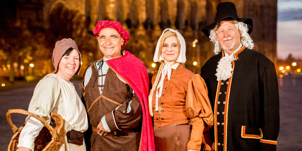 Abendlicher Stadtrundgang im Kostm Magdeburg Marketing, Foto A.Lander