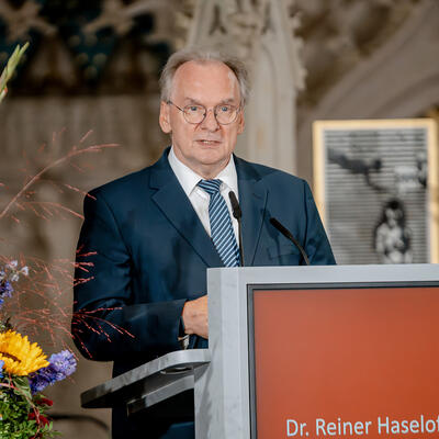Auch Ministerpräsident Dr. Rainer Haseloff hielt eine Rede zur Preisverleihung