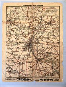 Plan von Magdeburg und Umgebung, um 1940