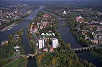 Luftbild Werder mit Elbe